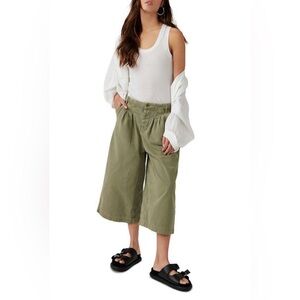 Free People hard rain gaucho pants high waisted wide leg .